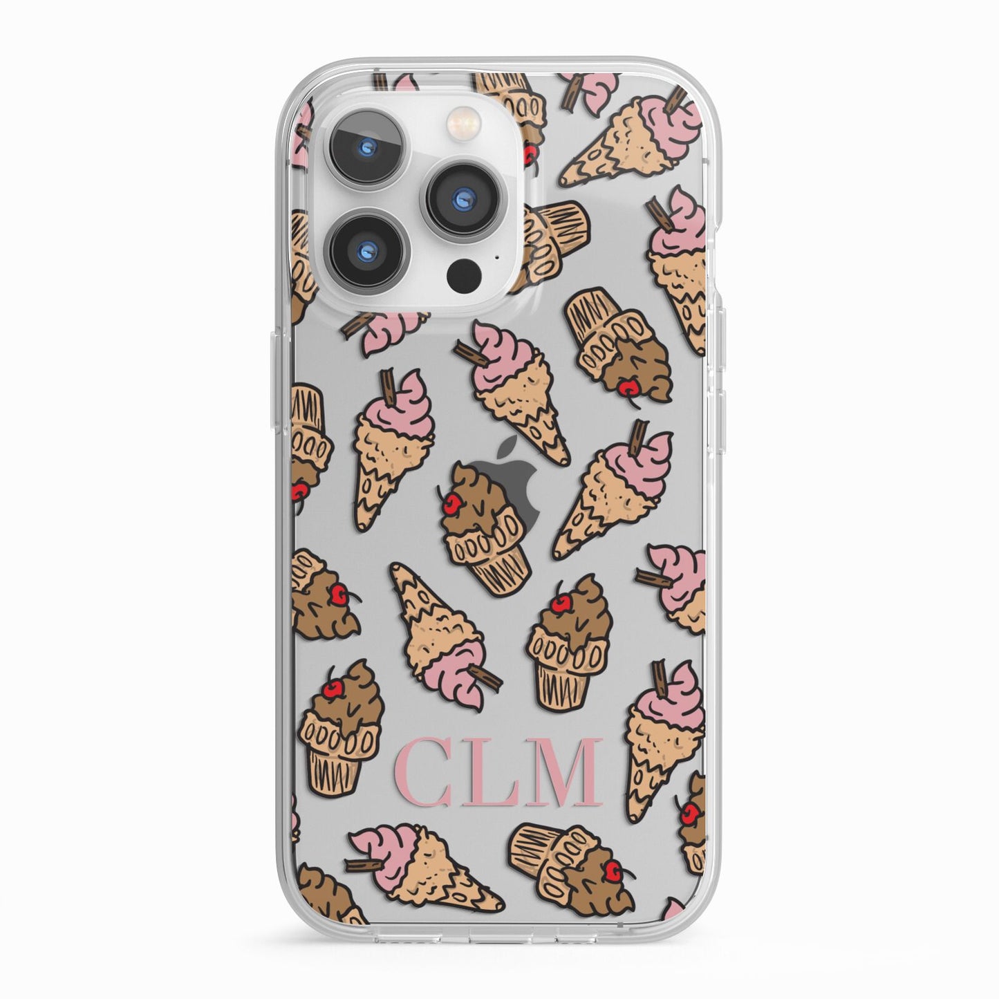 Personalised Ice Creams Initials iPhone 13 Pro TPU Impact Case with White Edges