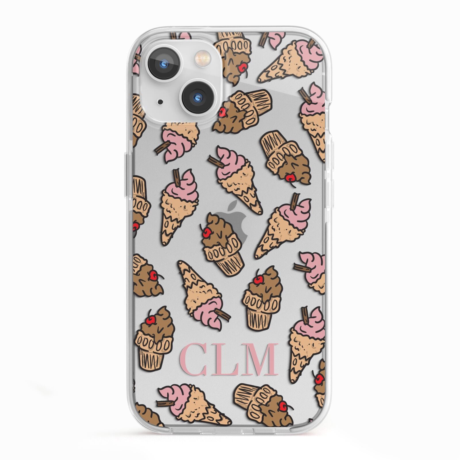 Personalised Ice Creams Initials iPhone 13 TPU Impact Case with White Edges