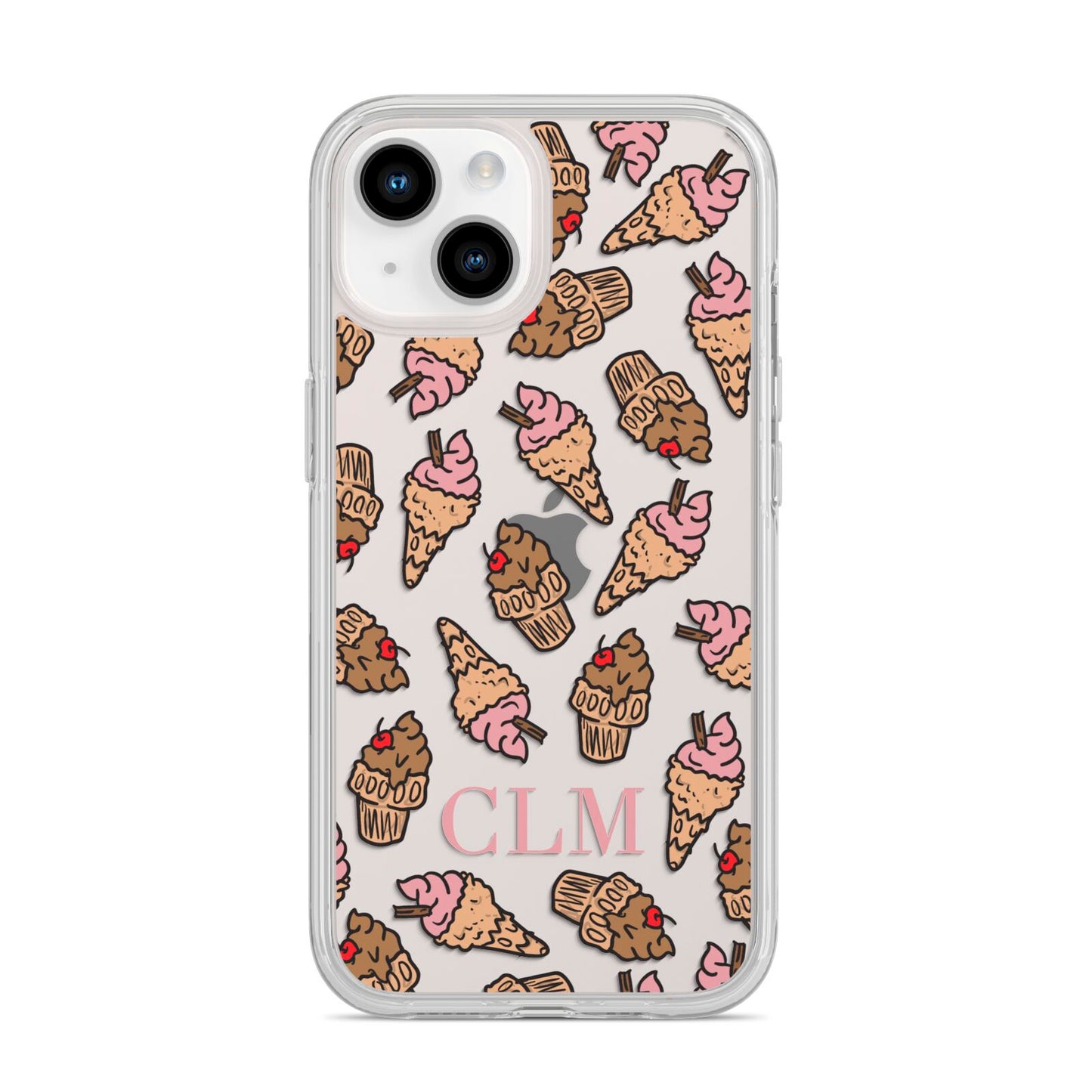 Personalised Ice Creams Initials iPhone 14 Clear Tough Case Starlight