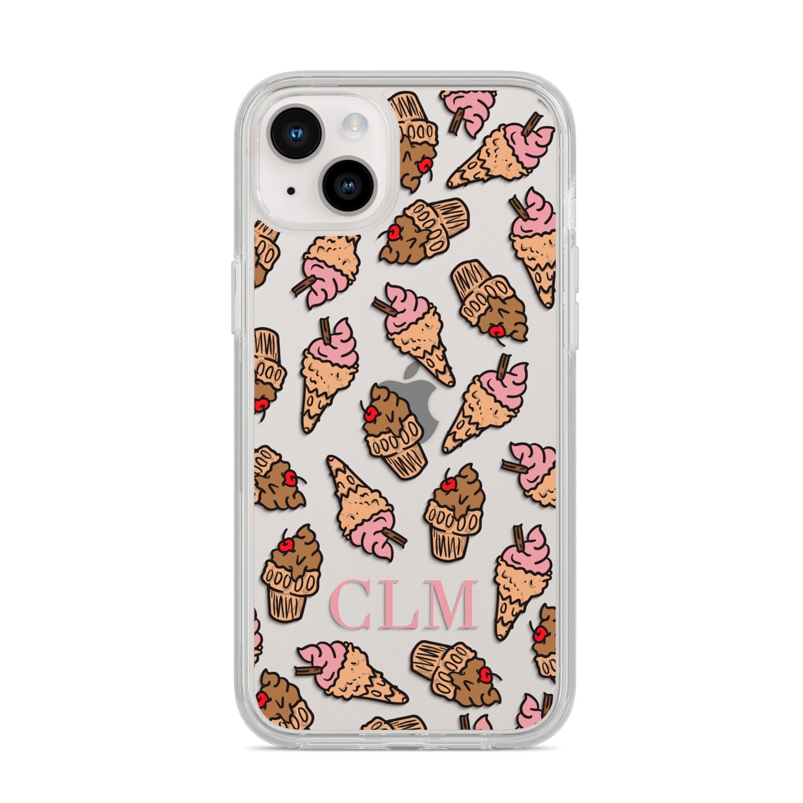 Personalised Ice Creams Initials iPhone 14 Plus Clear Tough Case Starlight