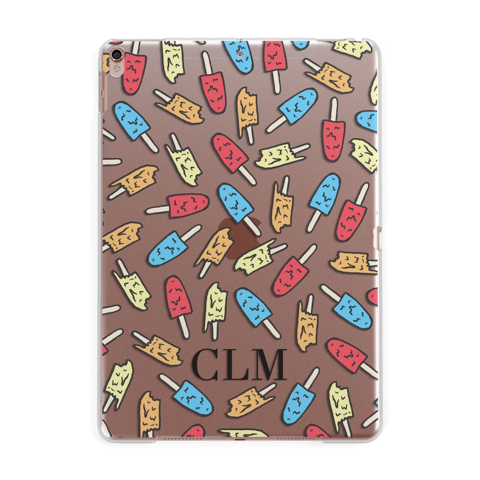 Personalised Ice Lolly Initials Apple iPad Rose Gold Case