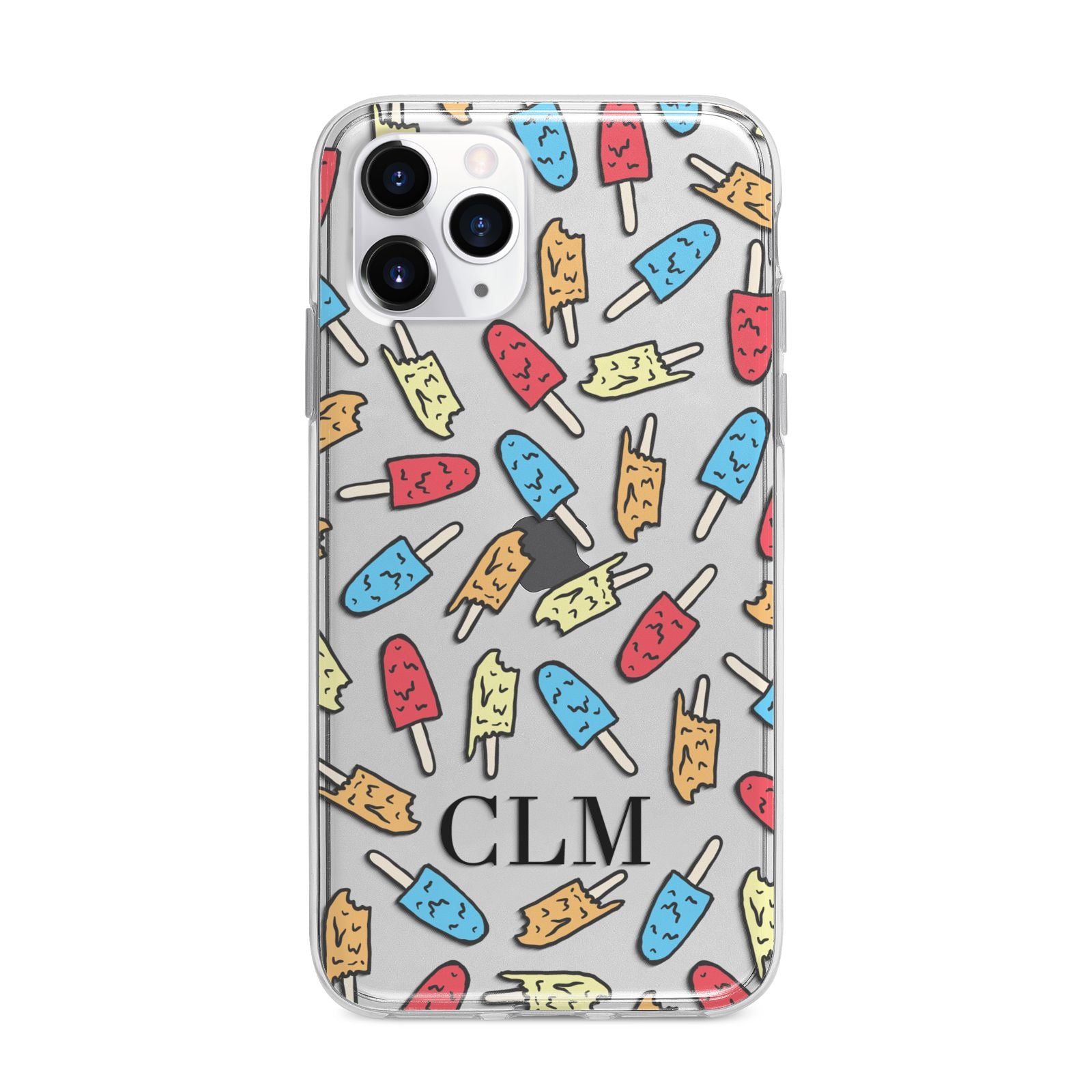 Personalised Ice Lolly Initials Apple iPhone 11 Pro Max in Silver with Bumper Case