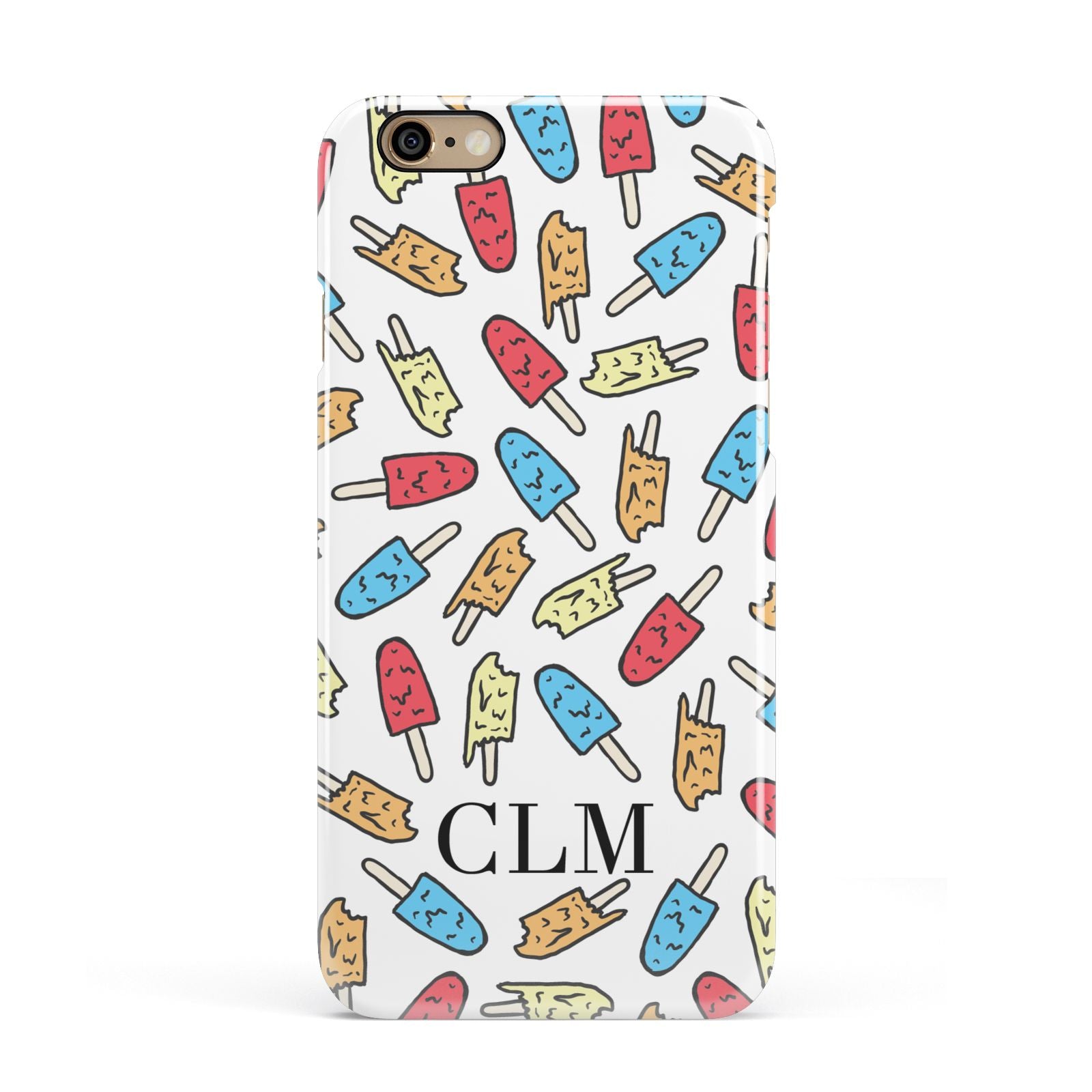 Personalised Ice Lolly Initials Apple iPhone 6 3D Snap Case