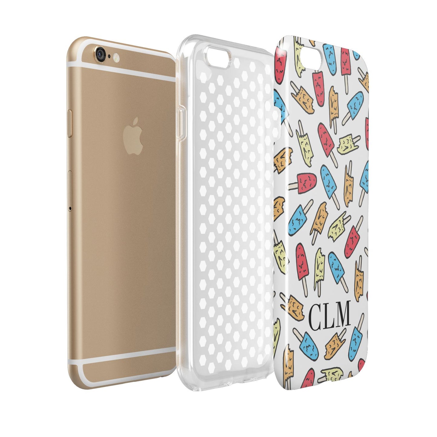 Personalised Ice Lolly Initials Apple iPhone 6 3D Tough Case Expanded view