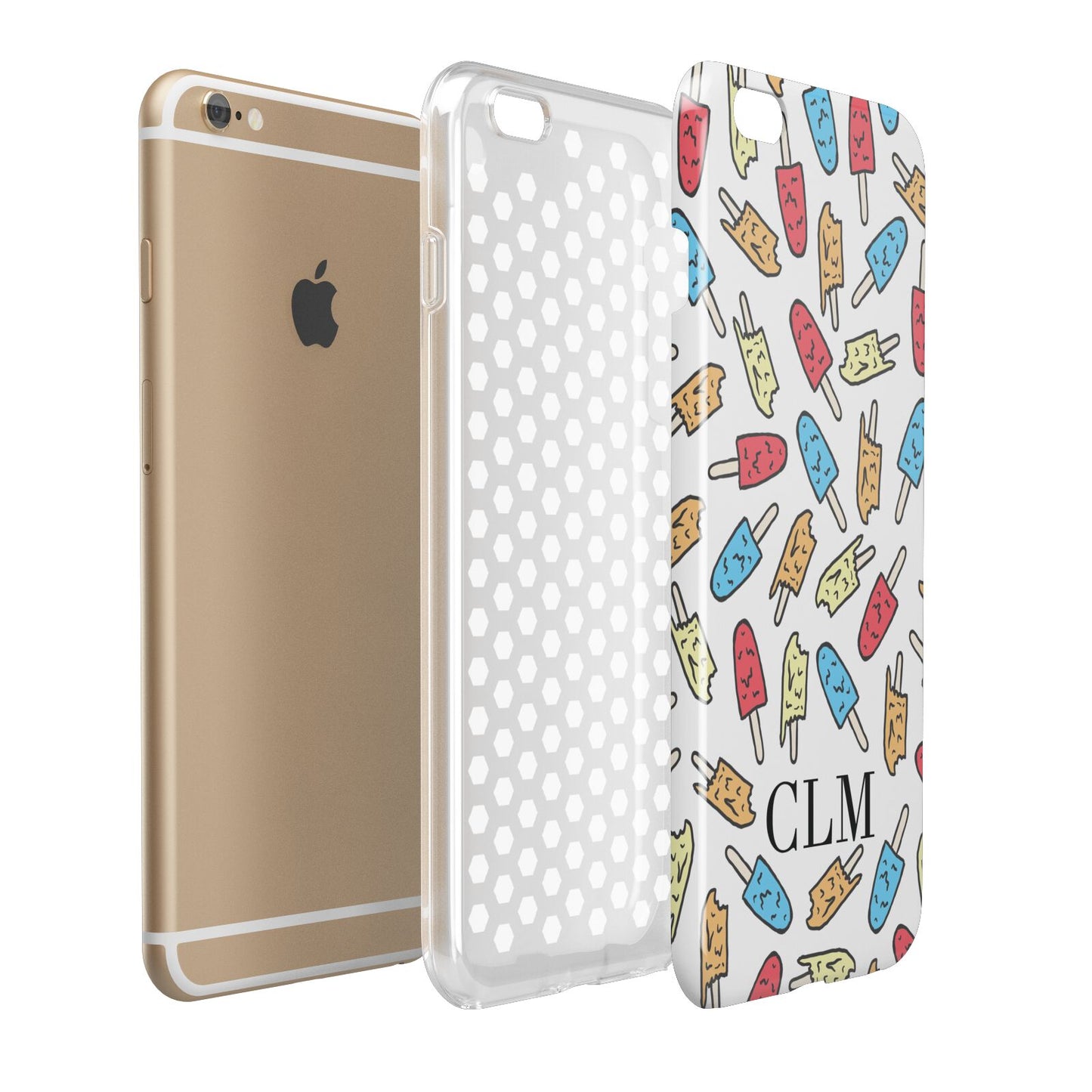 Personalised Ice Lolly Initials Apple iPhone 6 Plus 3D Tough Case Expand Detail Image