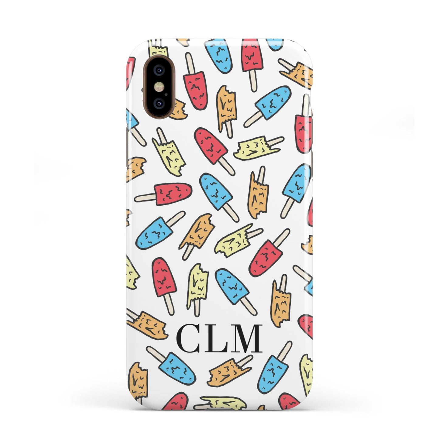 Personalised Ice Lolly Initials Apple iPhone XS 3D Tough