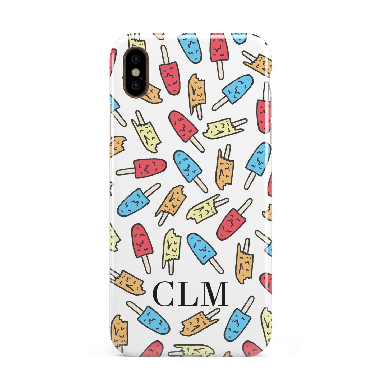 Personalised Ice Lolly Initials Apple iPhone Xs Max 3D Tough Case