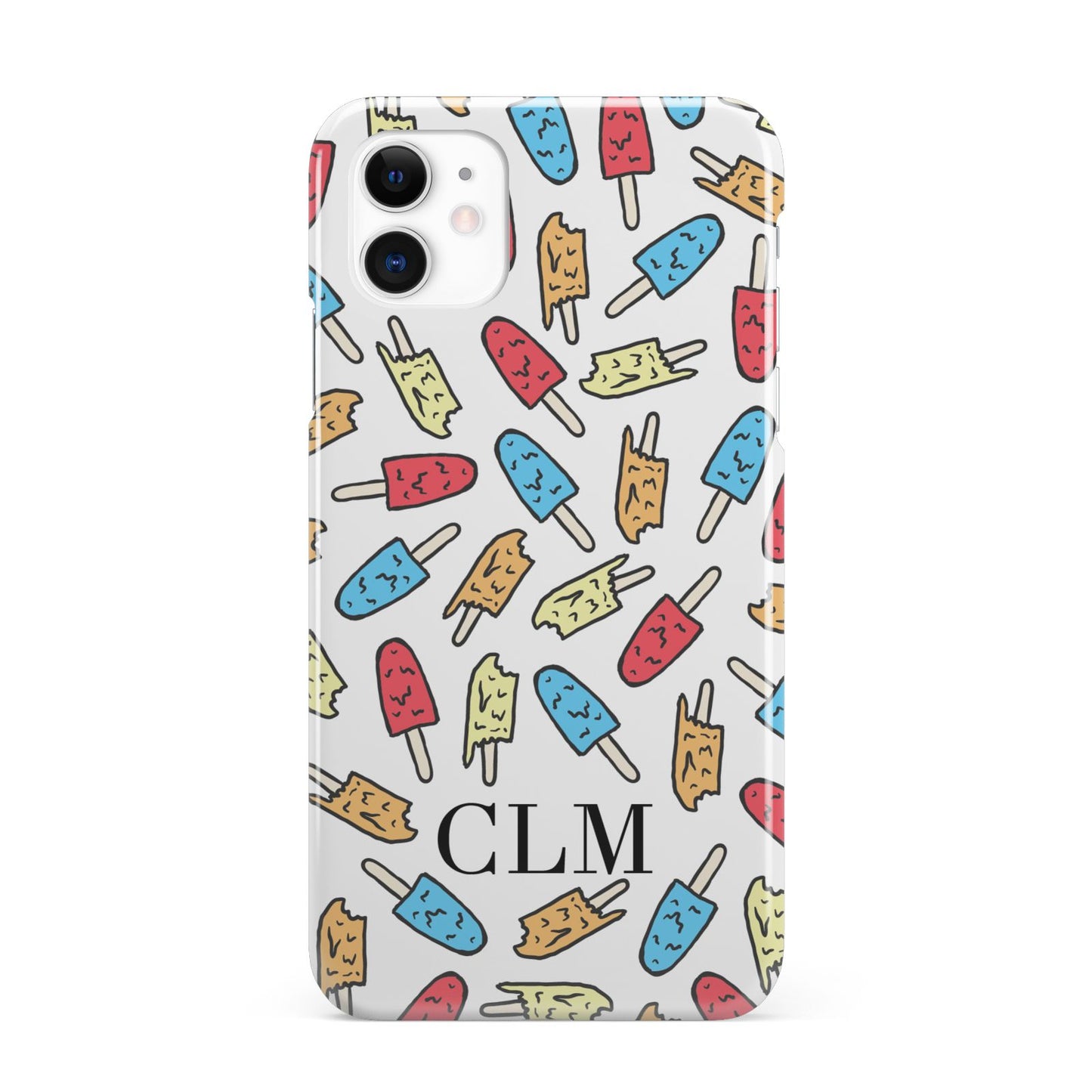 Personalised Ice Lolly Initials iPhone 11 3D Snap Case