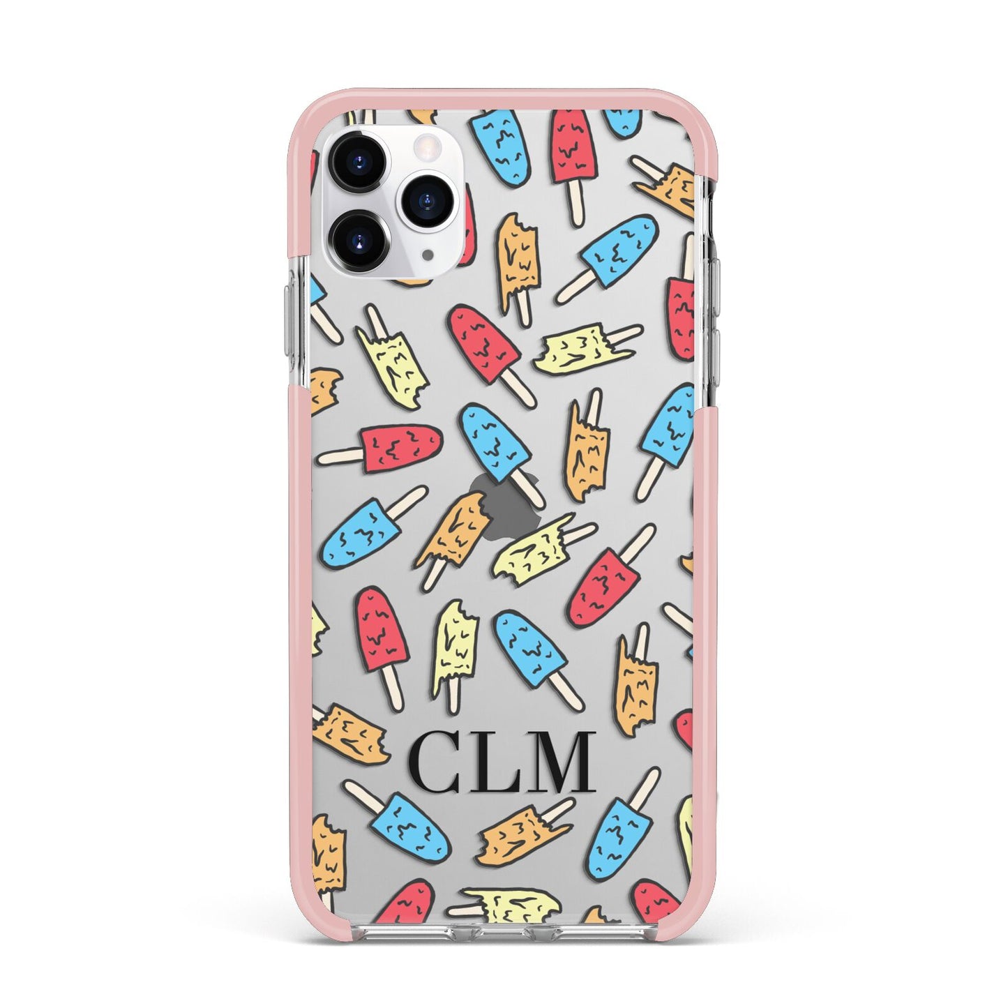 Personalised Ice Lolly Initials iPhone 11 Pro Max Impact Pink Edge Case