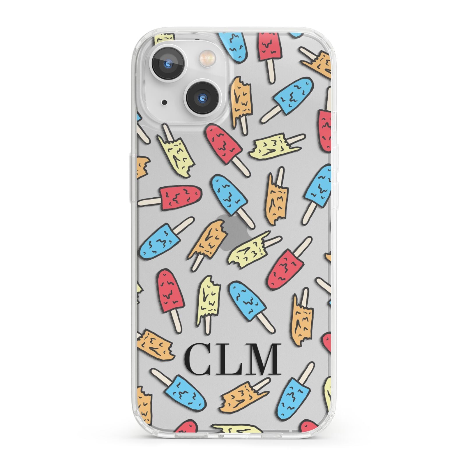 Personalised Ice Lolly Initials iPhone 13 Clear Bumper Case