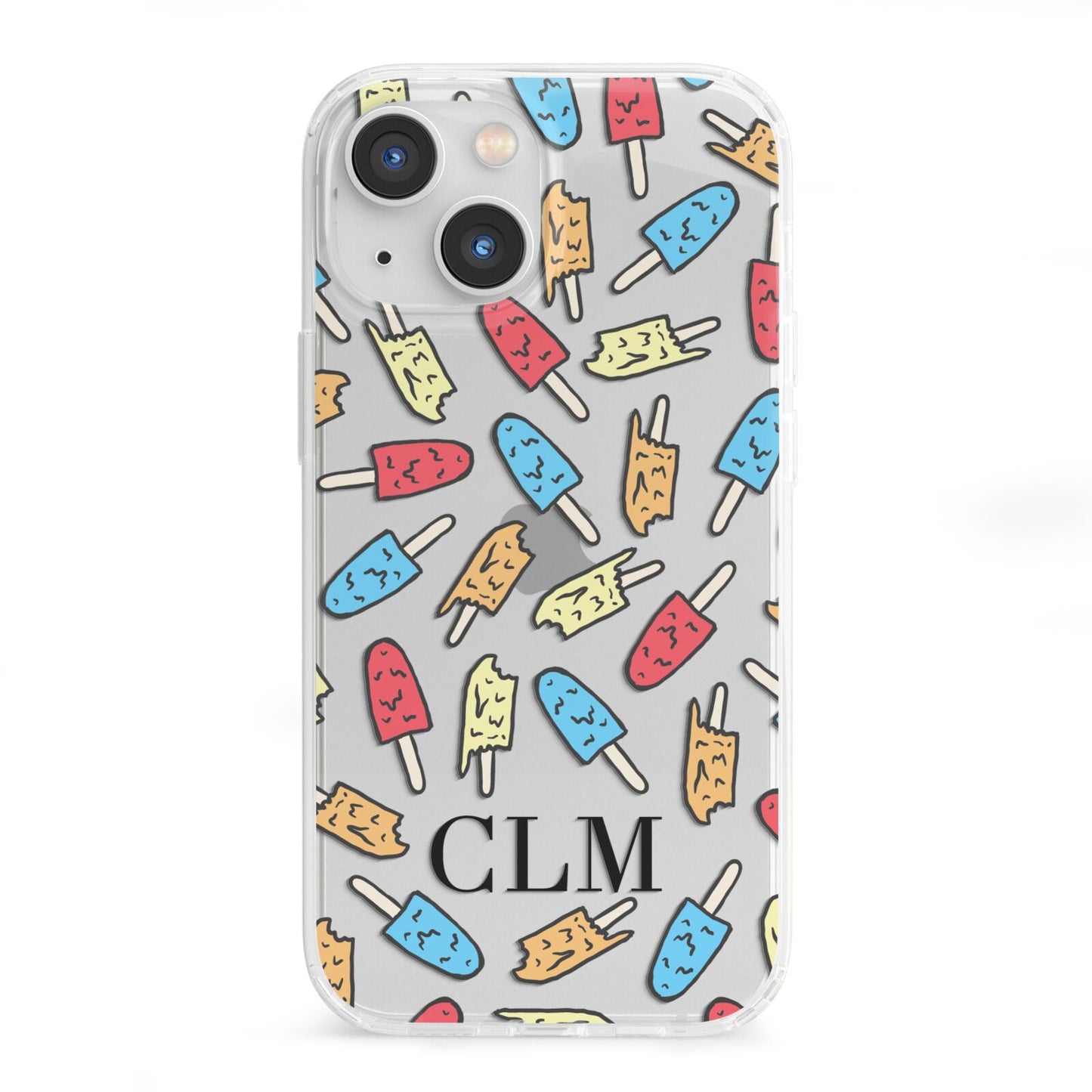 Personalised Ice Lolly Initials iPhone 13 Mini Clear Bumper Case