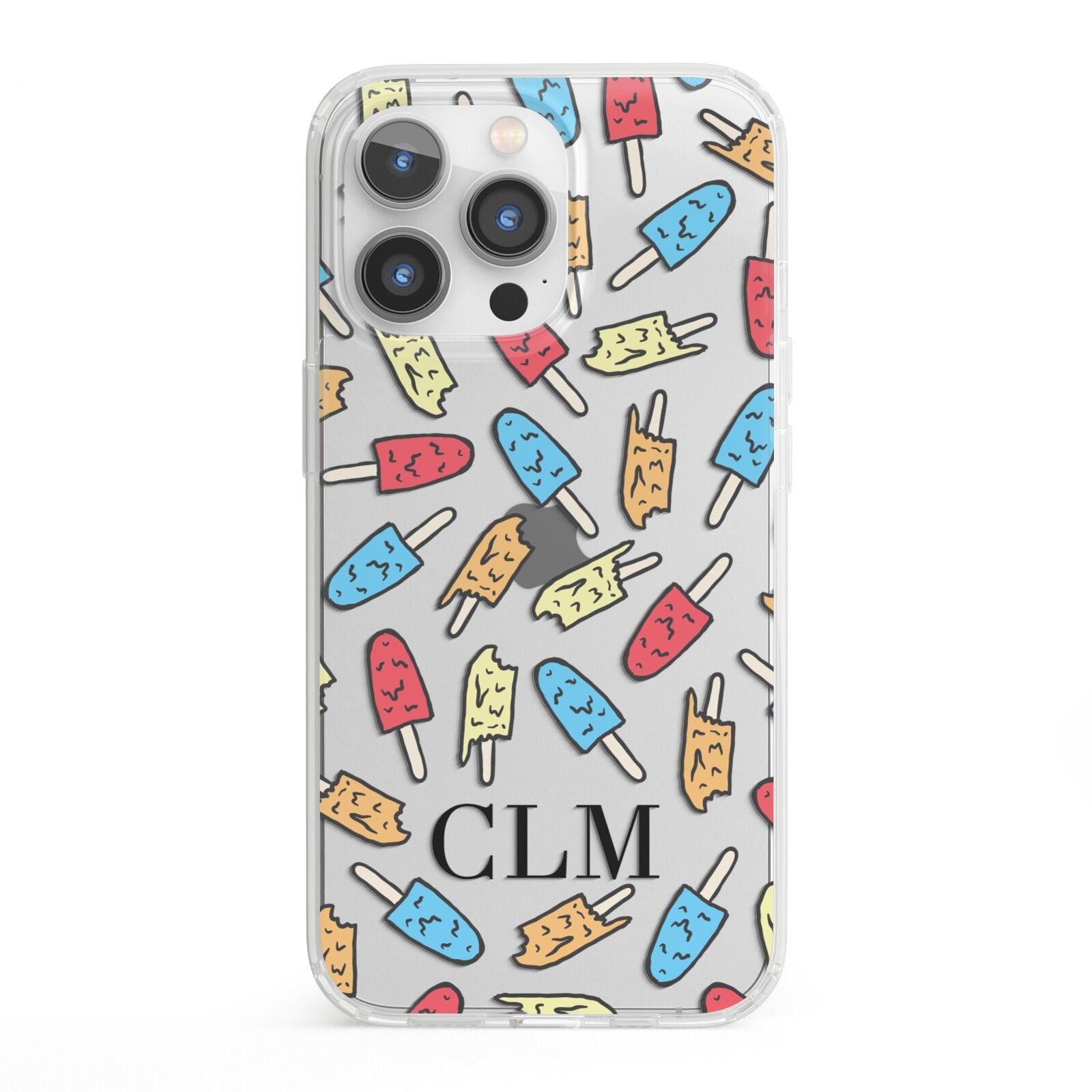 Personalised Ice Lolly Initials iPhone 13 Pro Clear Bumper Case