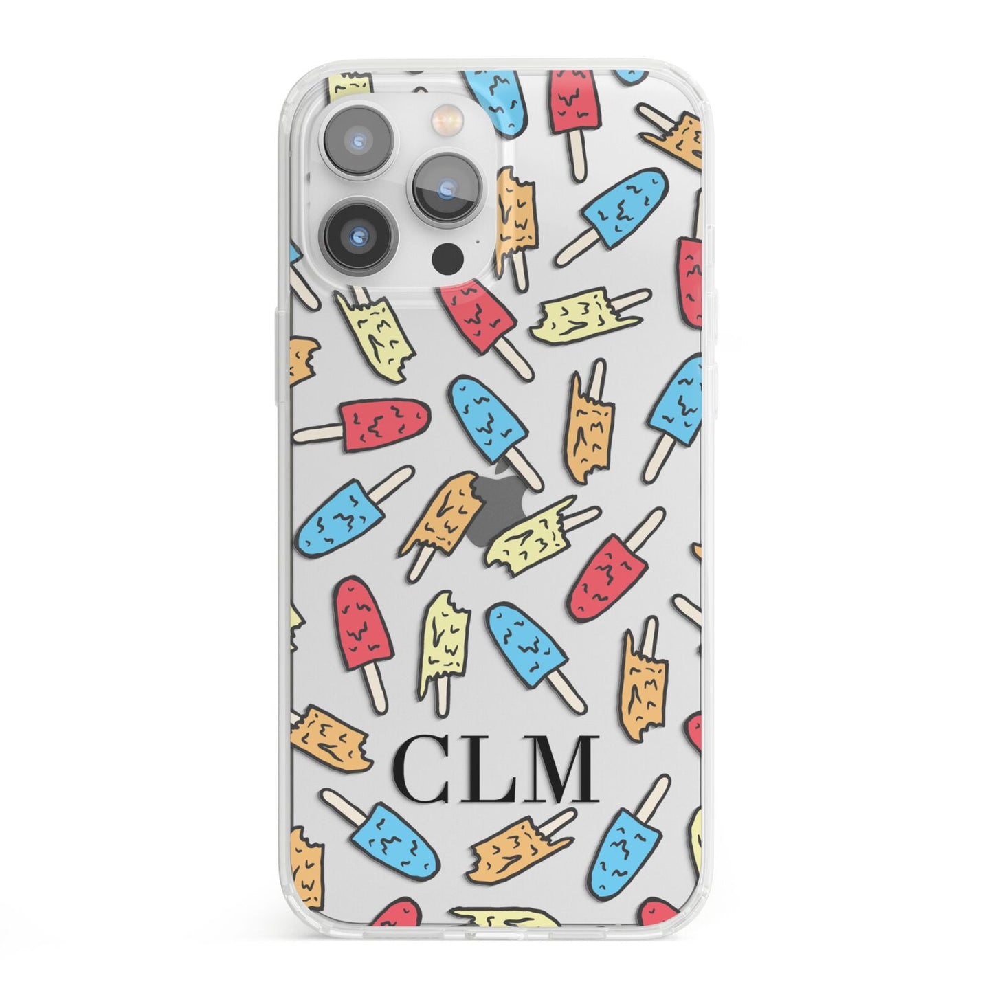 Personalised Ice Lolly Initials iPhone 13 Pro Max Clear Bumper Case