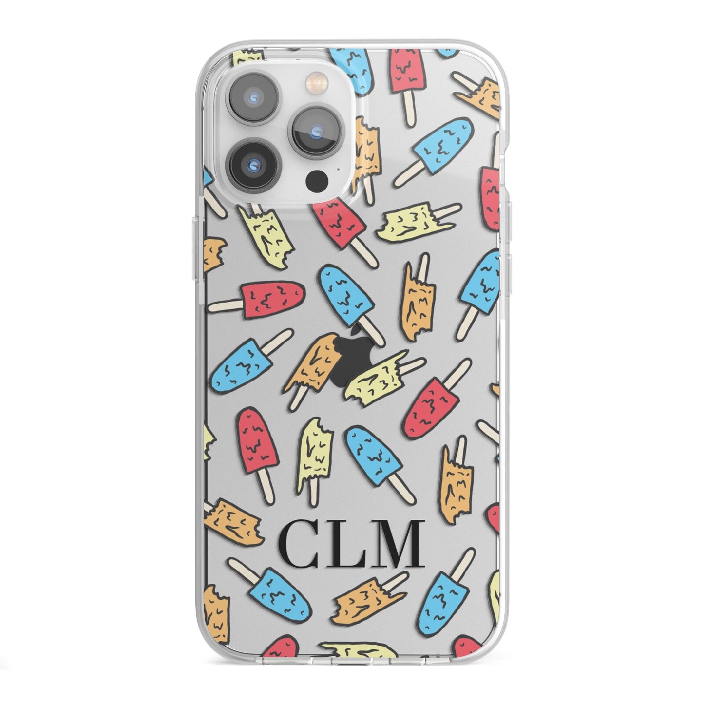 Personalised Ice Lolly Initials iPhone 13 Pro Max TPU Impact Case with White Edges