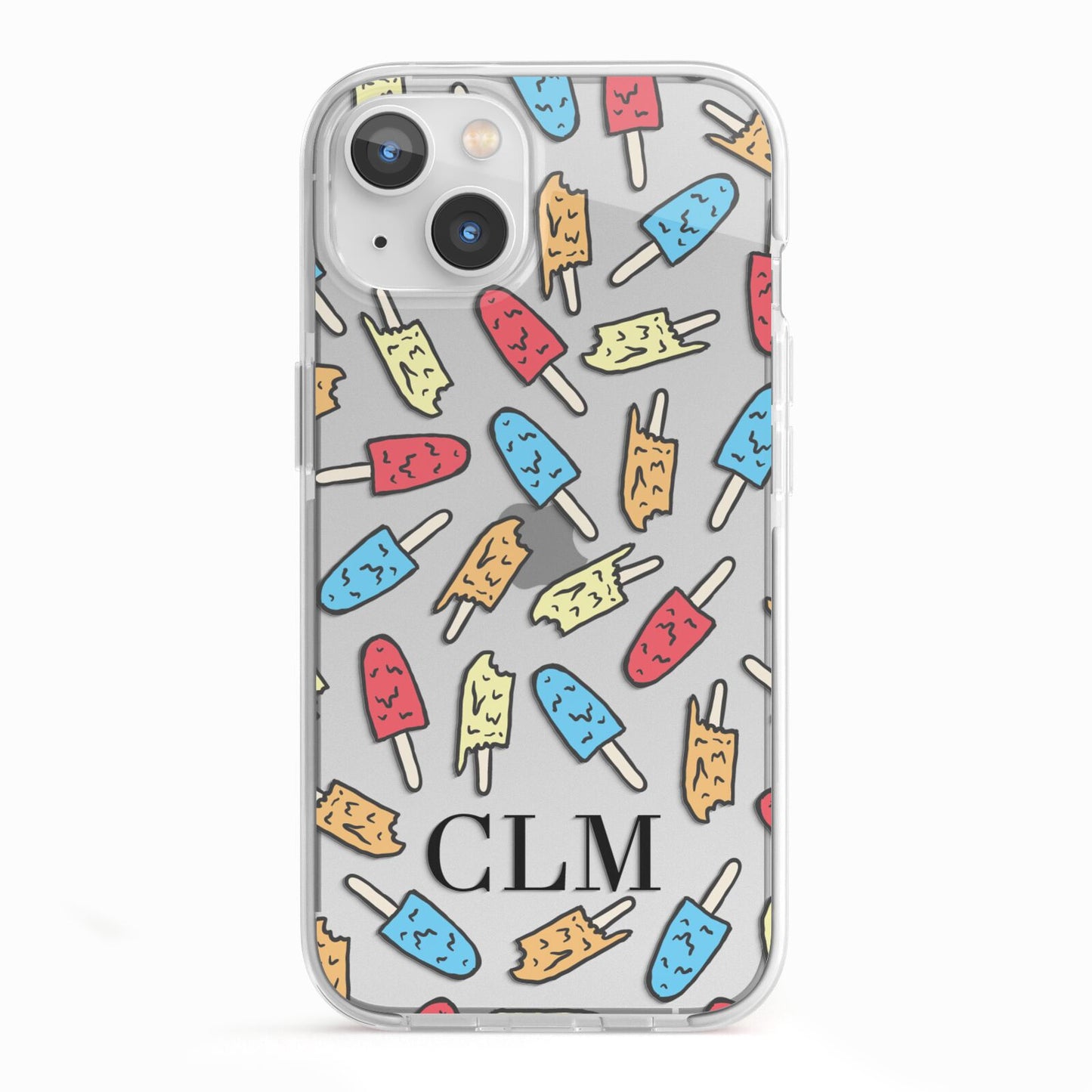 Personalised Ice Lolly Initials iPhone 13 TPU Impact Case with White Edges