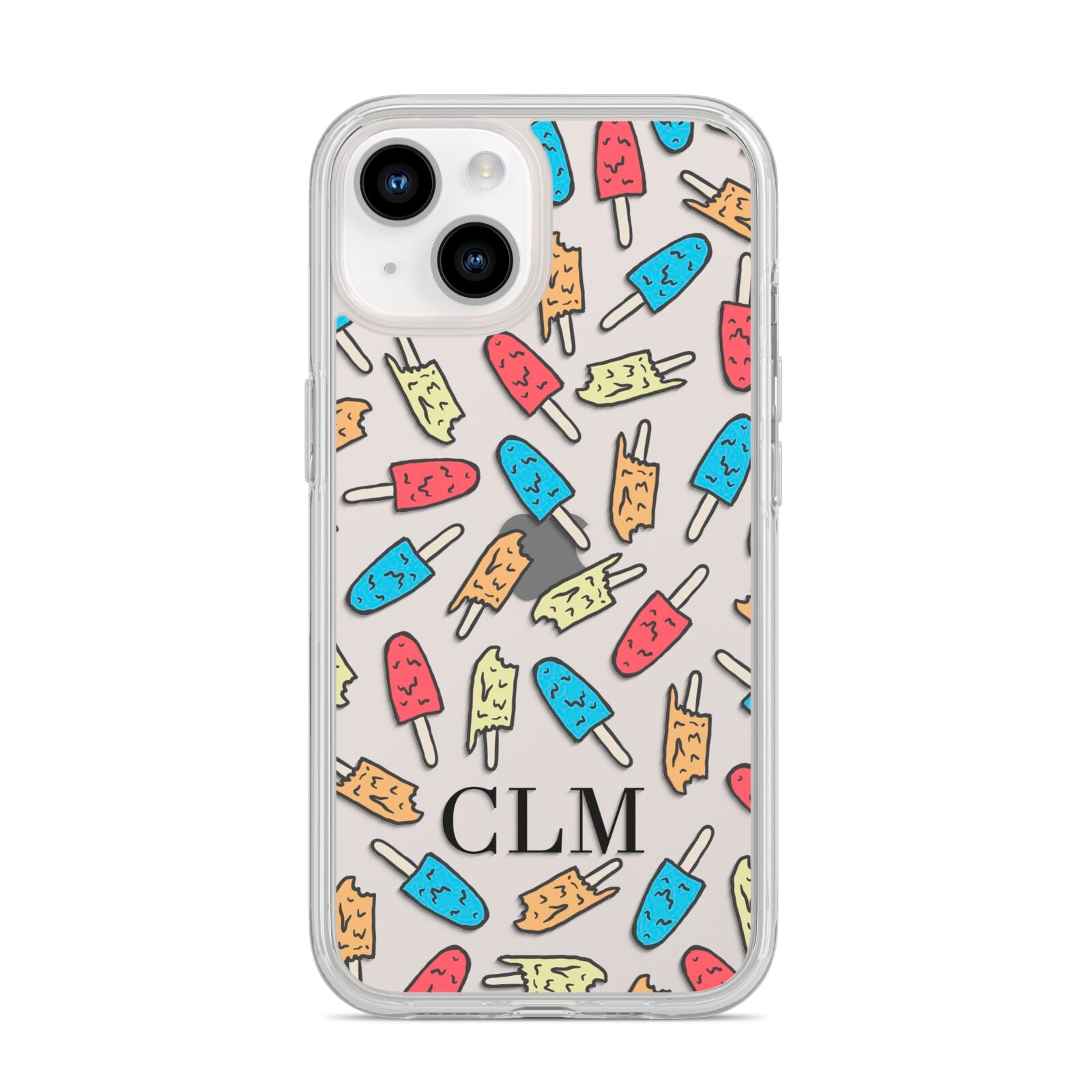 Personalised Ice Lolly Initials iPhone 14 Clear Tough Case Starlight