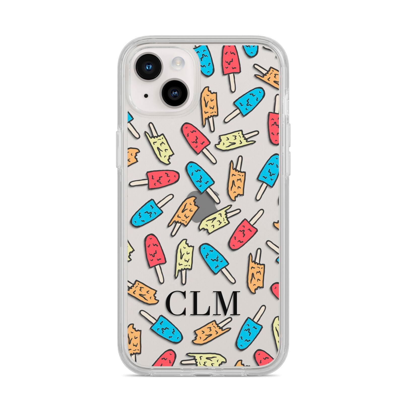 Personalised Ice Lolly Initials iPhone 14 Plus Clear Tough Case Starlight