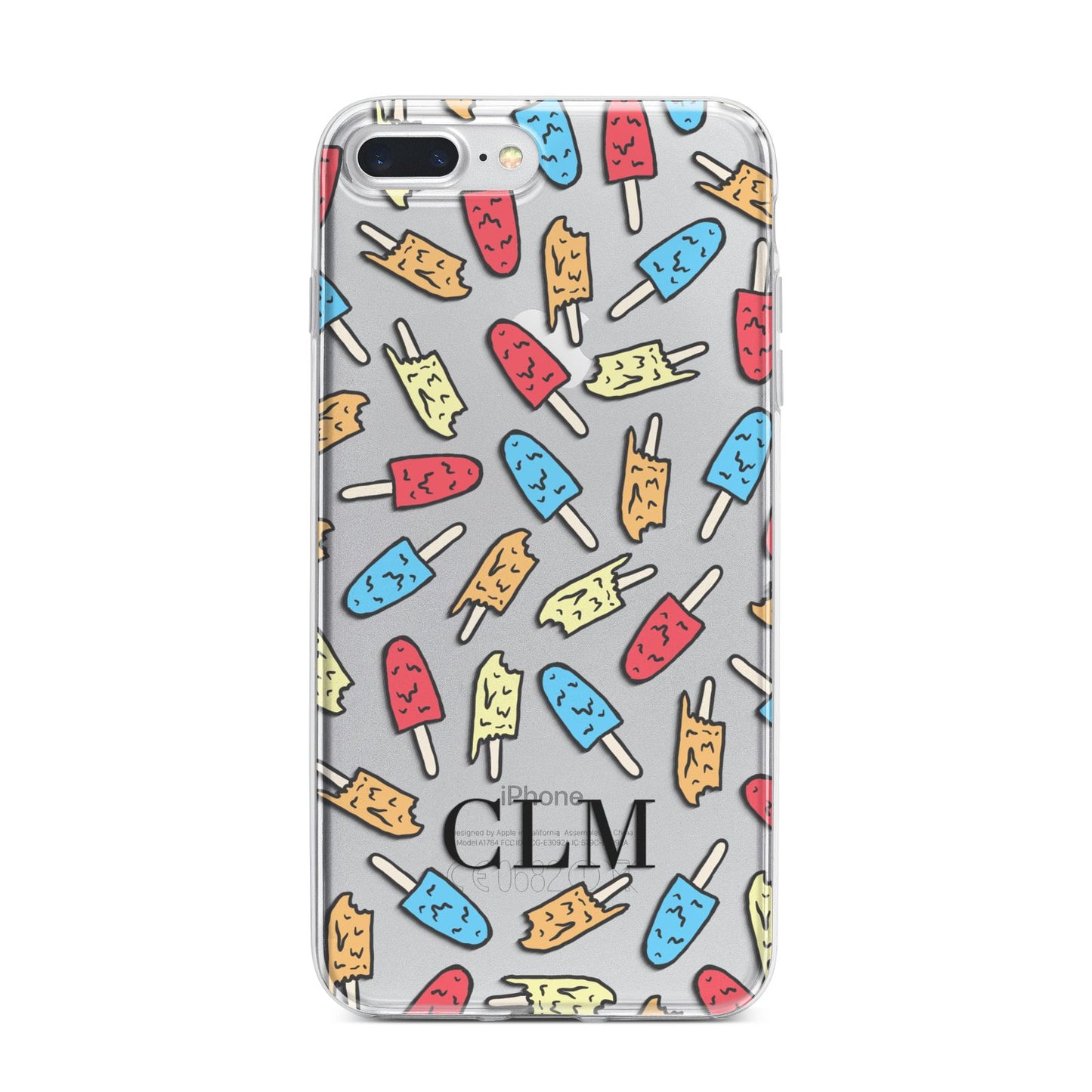 Personalised Ice Lolly Initials iPhone 7 Plus Bumper Case on Silver iPhone