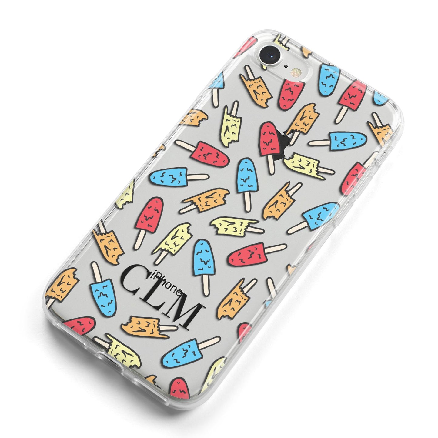 Personalised Ice Lolly Initials iPhone 8 Bumper Case on Silver iPhone Alternative Image