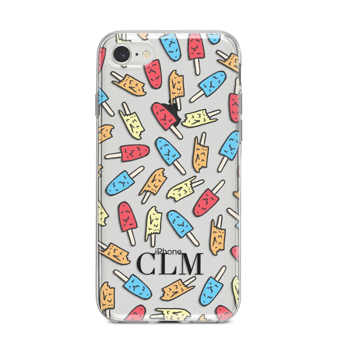 Personalised Ice Lolly Initials iPhone 8 Bumper Case on Silver iPhone