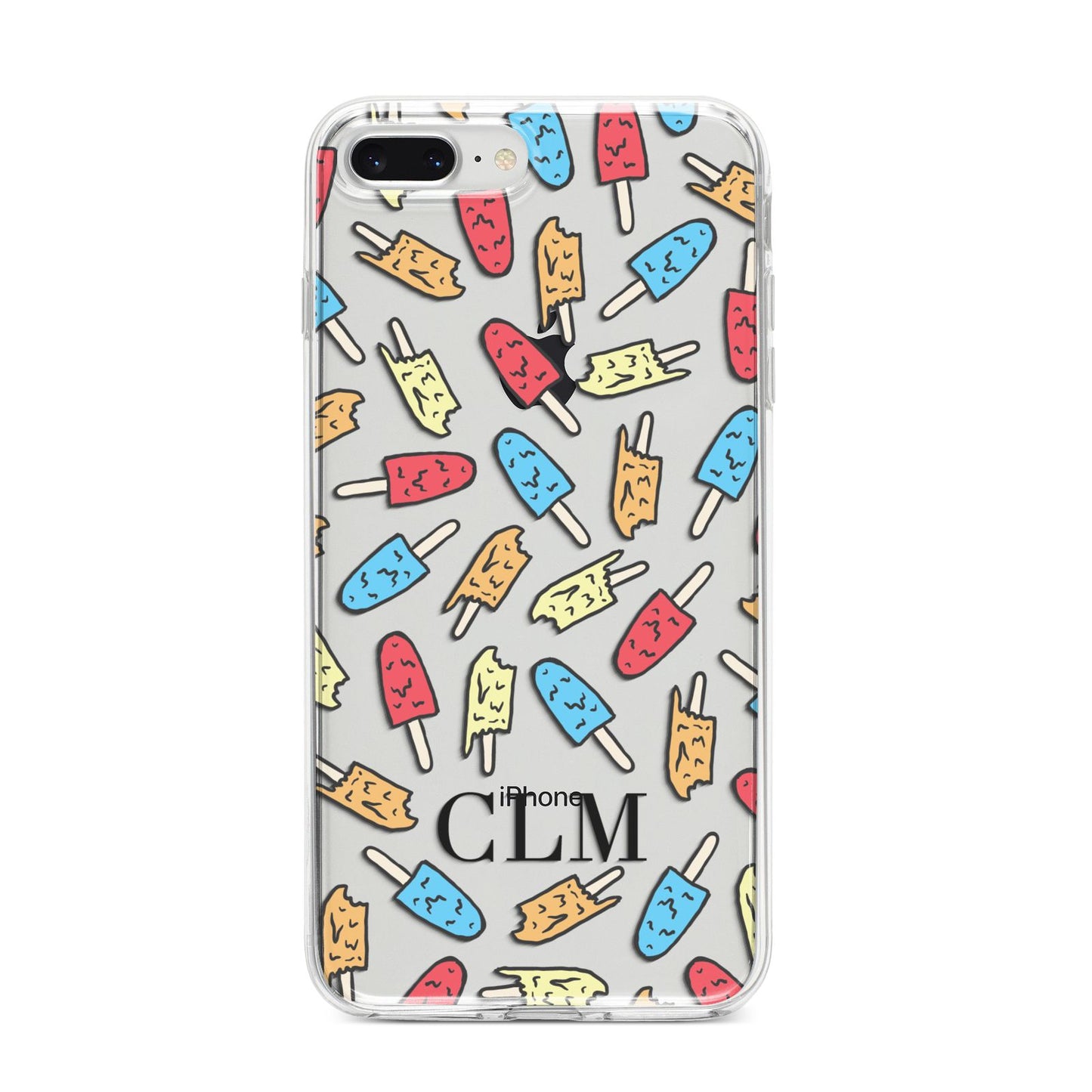 Personalised Ice Lolly Initials iPhone 8 Plus Bumper Case on Silver iPhone