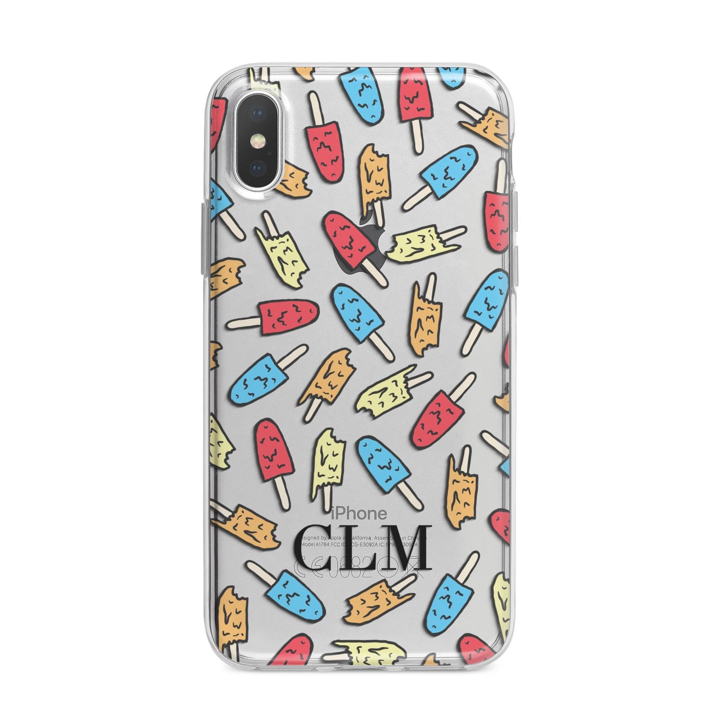 Personalised Ice Lolly Initials iPhone X Bumper Case on Silver iPhone Alternative Image 1