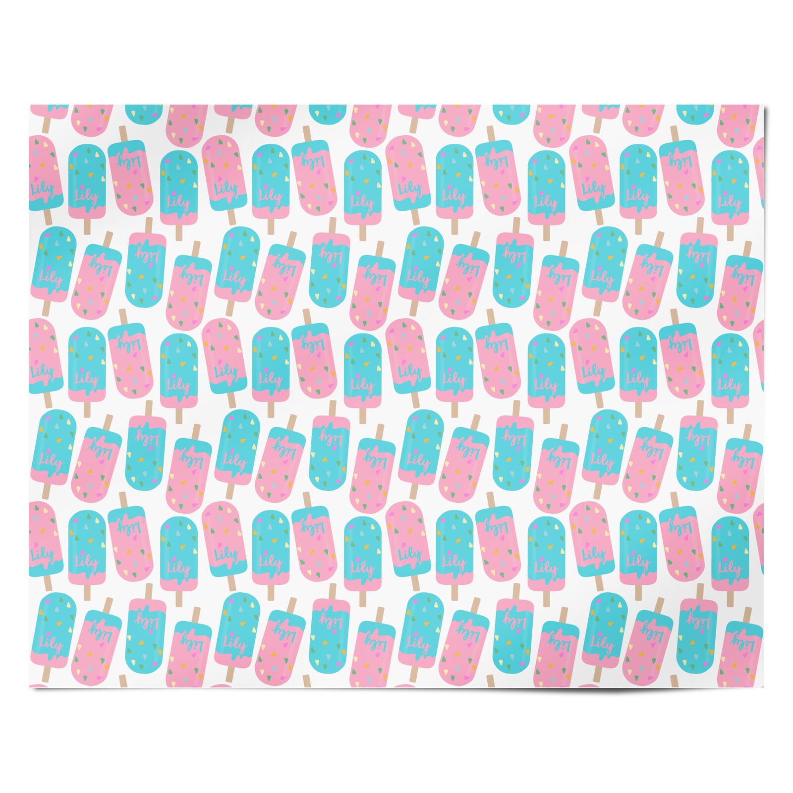 Personalised Ice Lolly Name Personalised Wrapping Paper Alternative