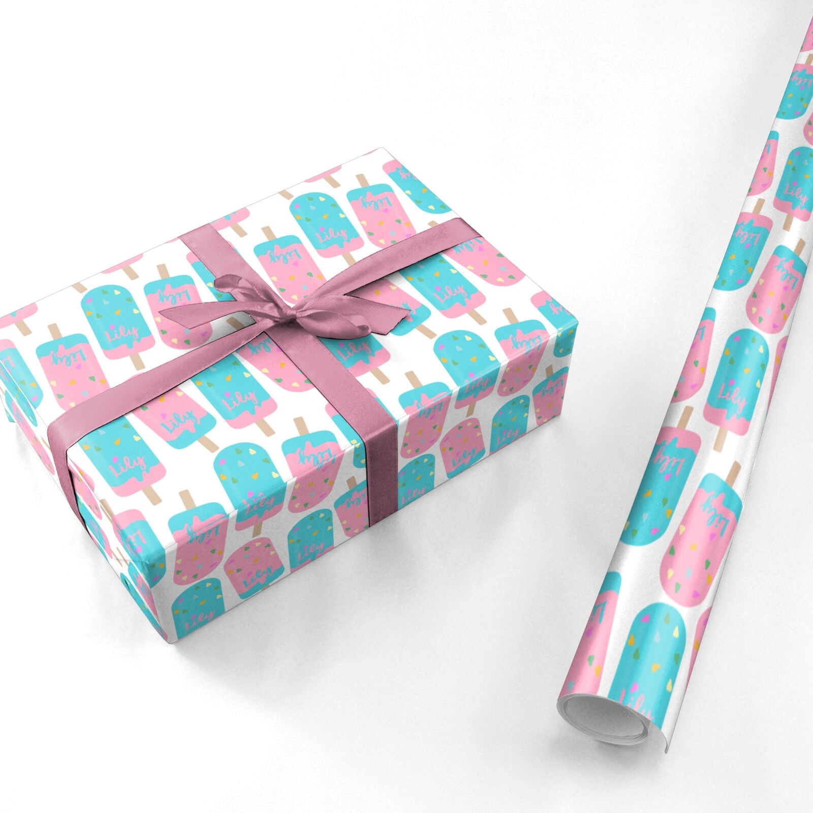 Personalised Ice Lolly Name Personalised Wrapping Paper