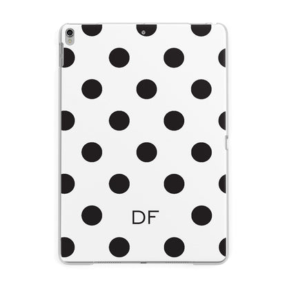 Personalised Initial Black Dots Apple iPad Silver Case