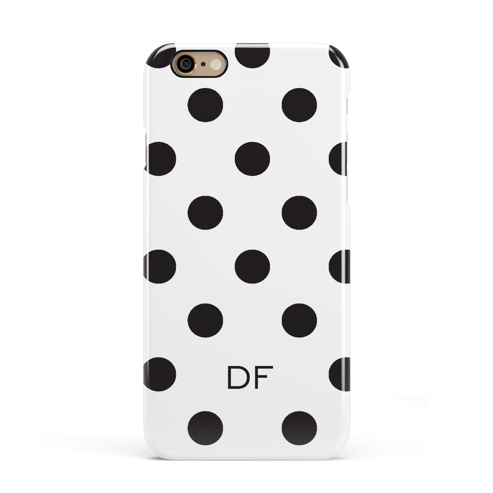 Personalised Initial Black Dots Apple iPhone 6 3D Snap Case