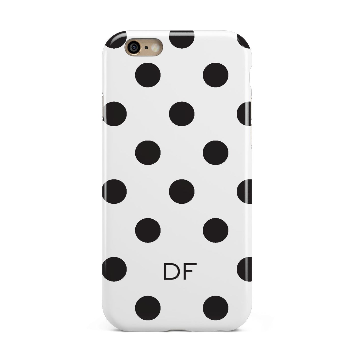 Personalised Initial Black Dots Apple iPhone 6 3D Tough Case