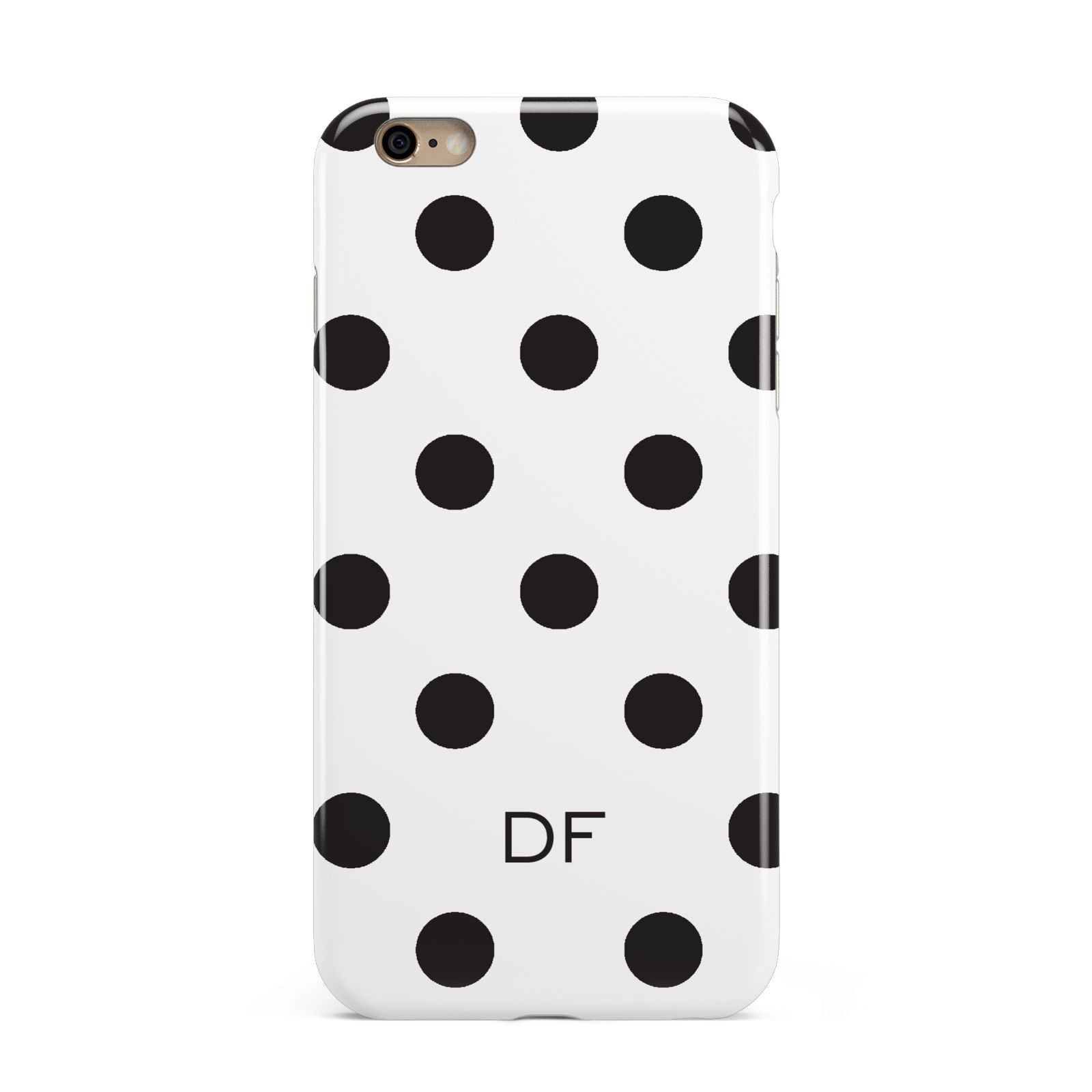 Personalised Initial Black Dots Apple iPhone 6 Plus 3D Tough Case