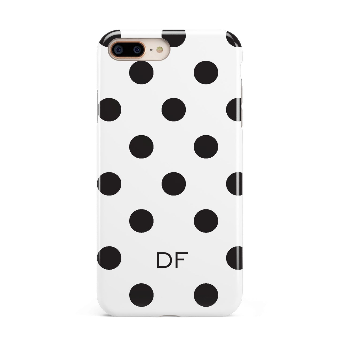 Personalised Initial Black Dots Apple iPhone 7 8 Plus 3D Tough Case