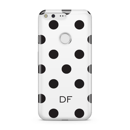 Personalised Initial Black Dots Google Pixel Case