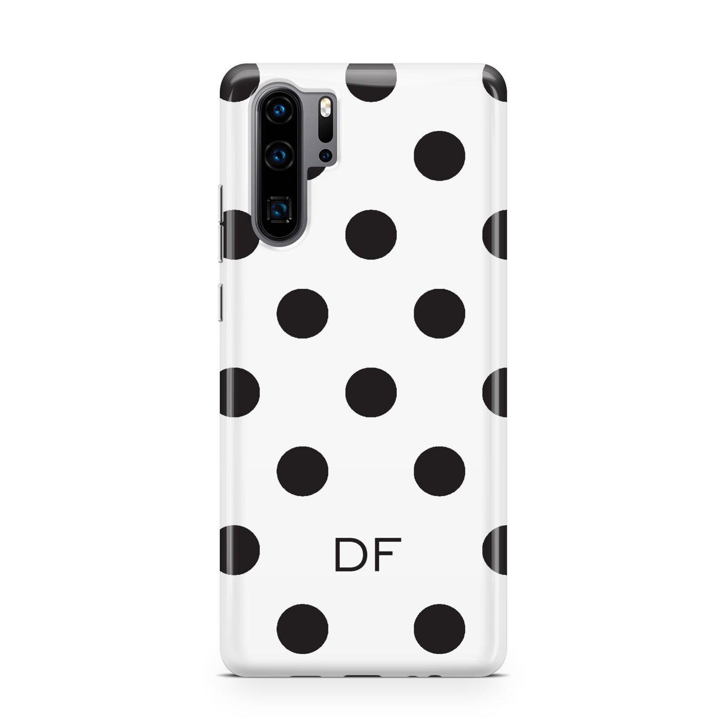Personalised Initial Black Dots Huawei P30 Pro Phone Case