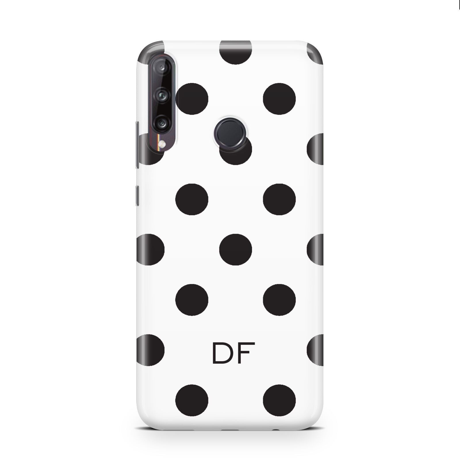 Personalised Initial Black Dots Huawei P40 Lite E Phone Case