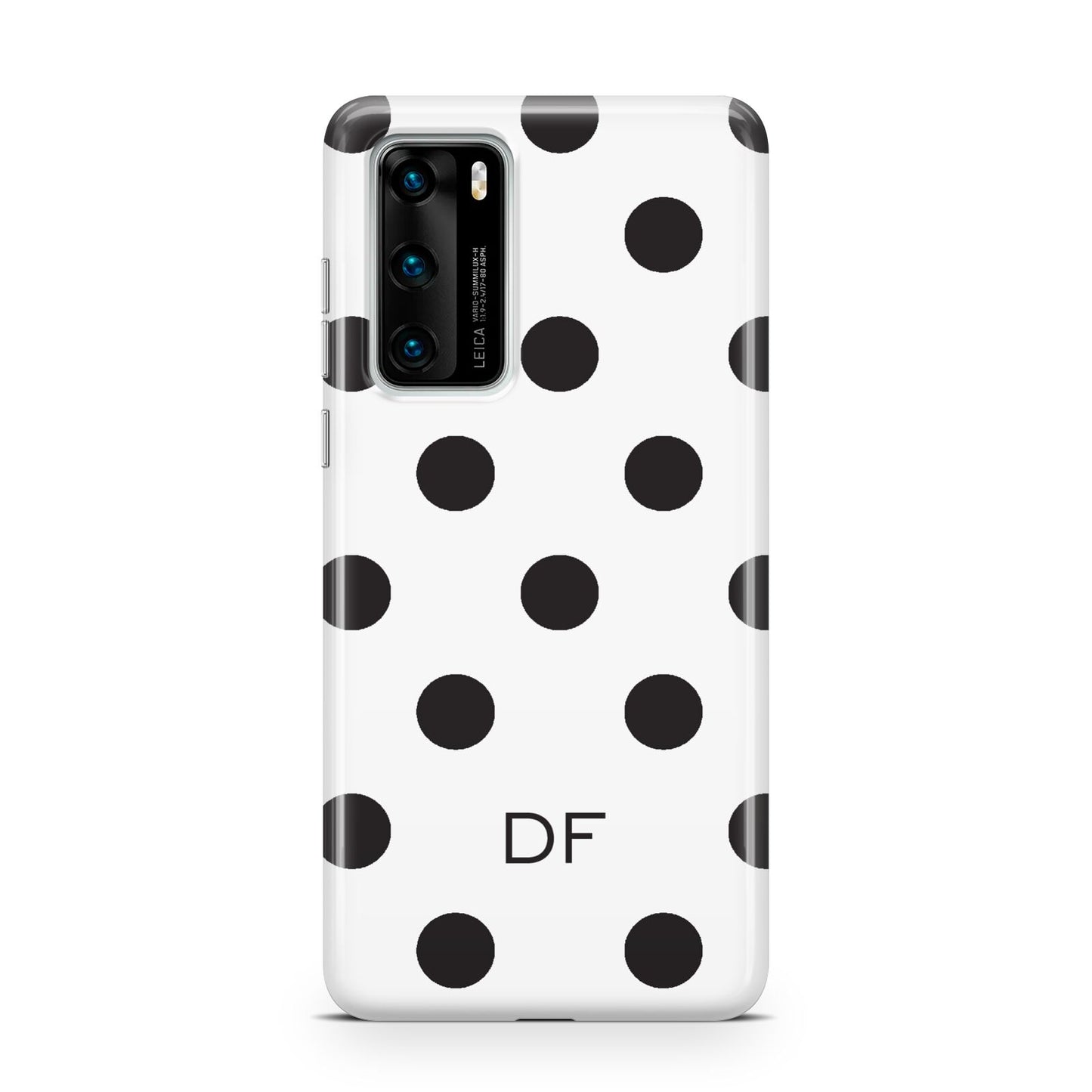 Personalised Initial Black Dots Huawei P40 Phone Case