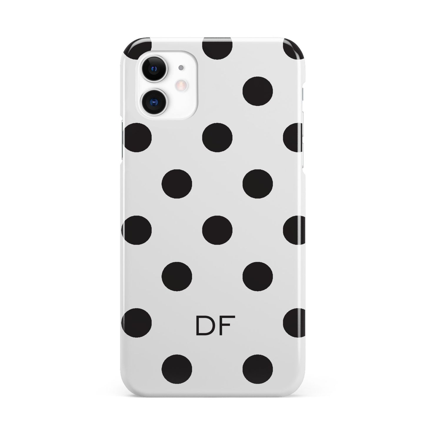 Personalised Initial Black Dots iPhone 11 3D Snap Case