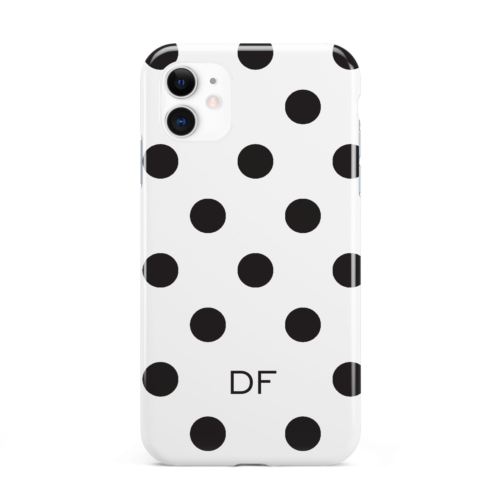 Personalised Initial Black Dots iPhone 11 3D Tough Case