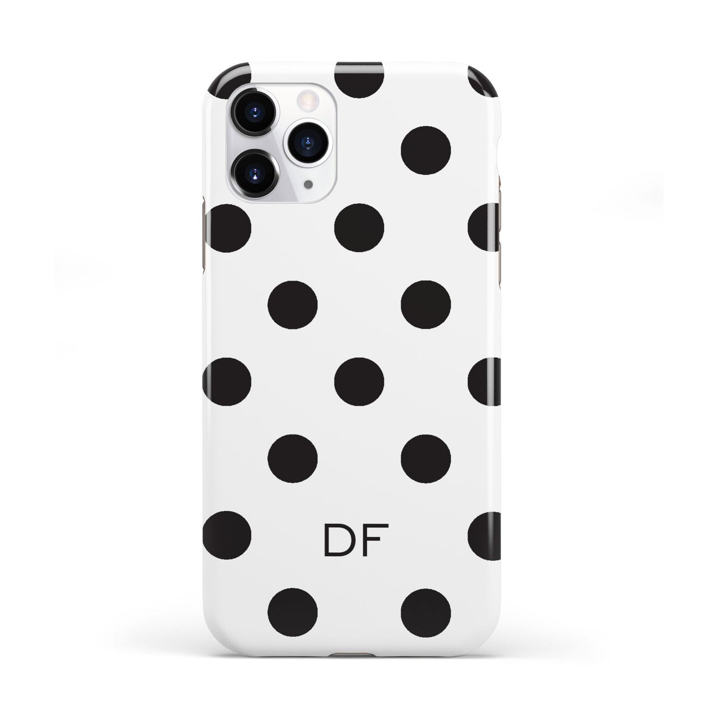 Personalised Initial Black Dots iPhone 11 Pro 3D Tough Case