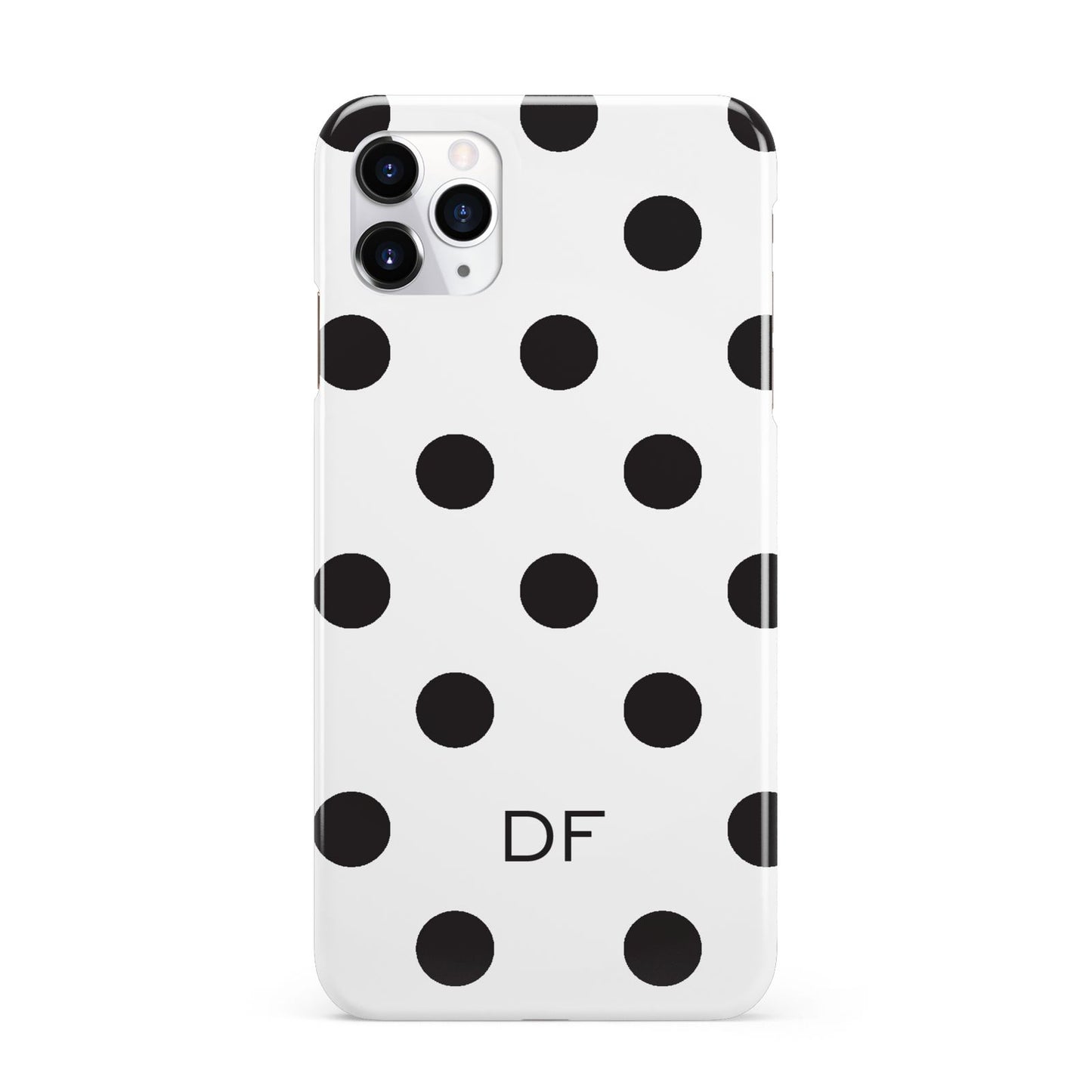 Personalised Initial Black Dots iPhone 11 Pro Max 3D Snap Case