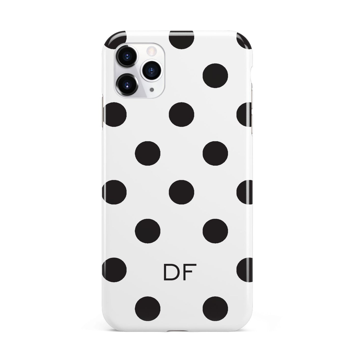 Personalised Initial Black Dots iPhone 11 Pro Max 3D Tough Case