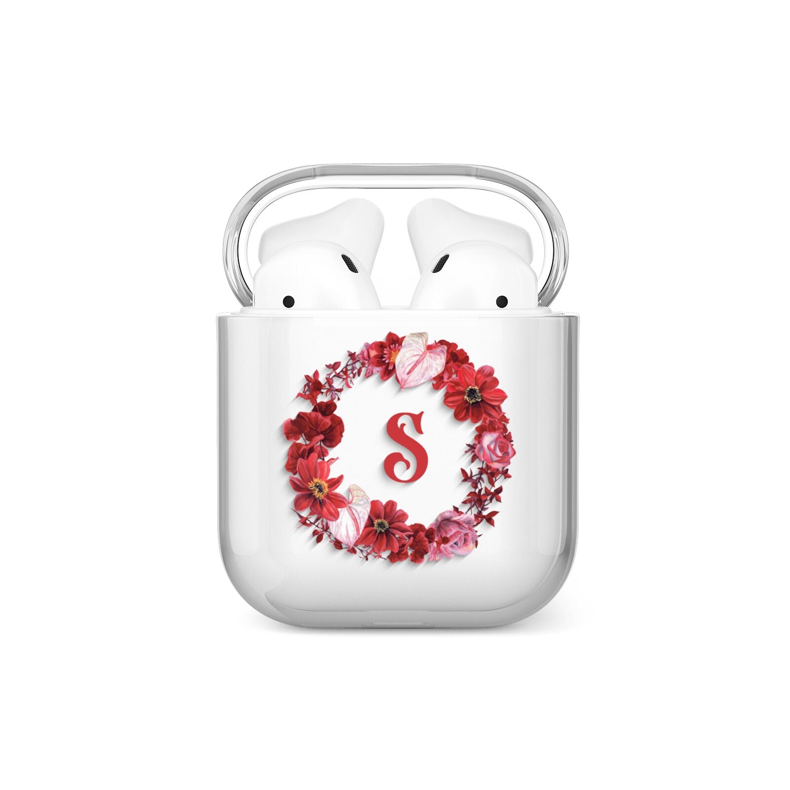 Personalised Initial Floral Wreath AirPods Case