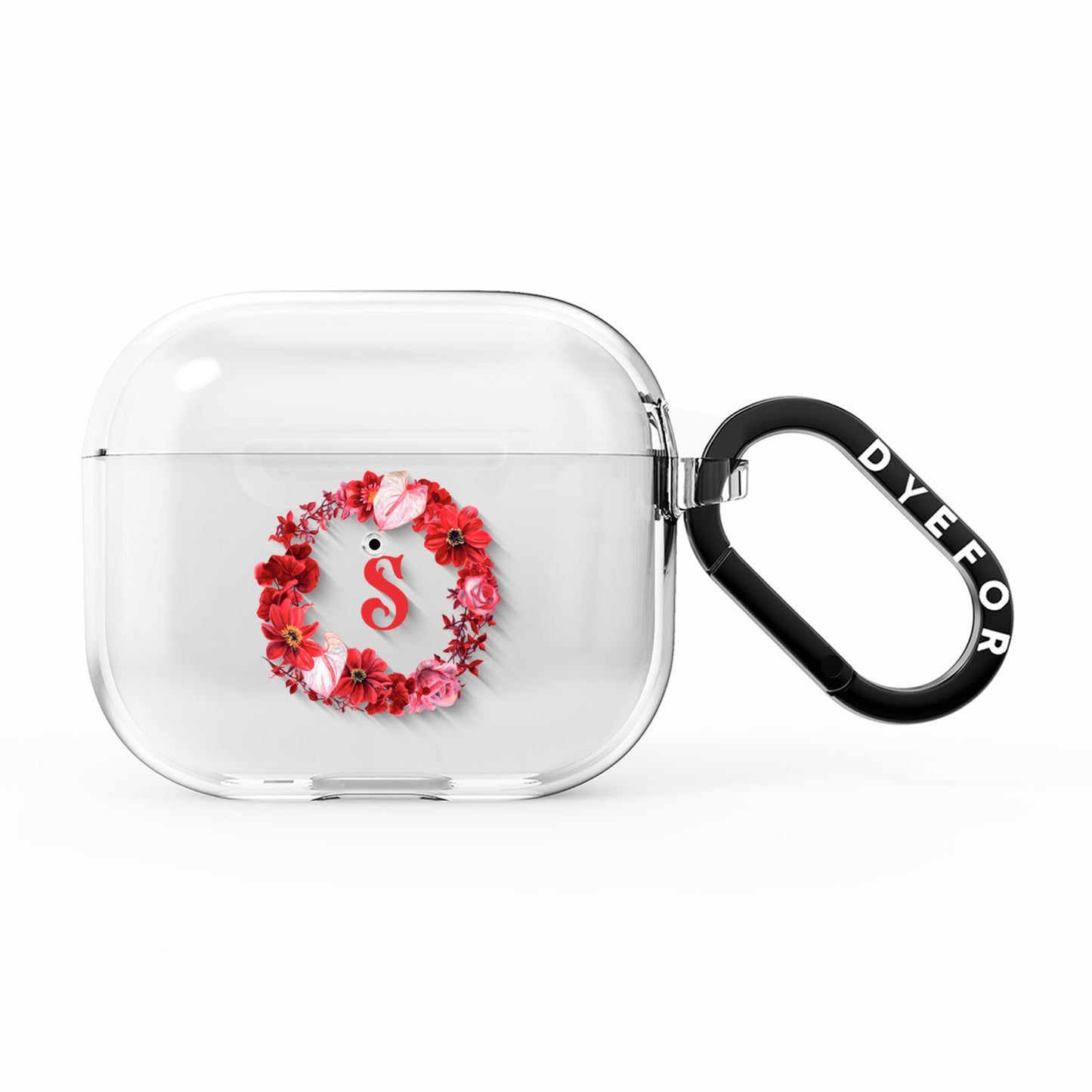 Personalised Initial Floral Wreath AirPods Clear Case 3rd Gen