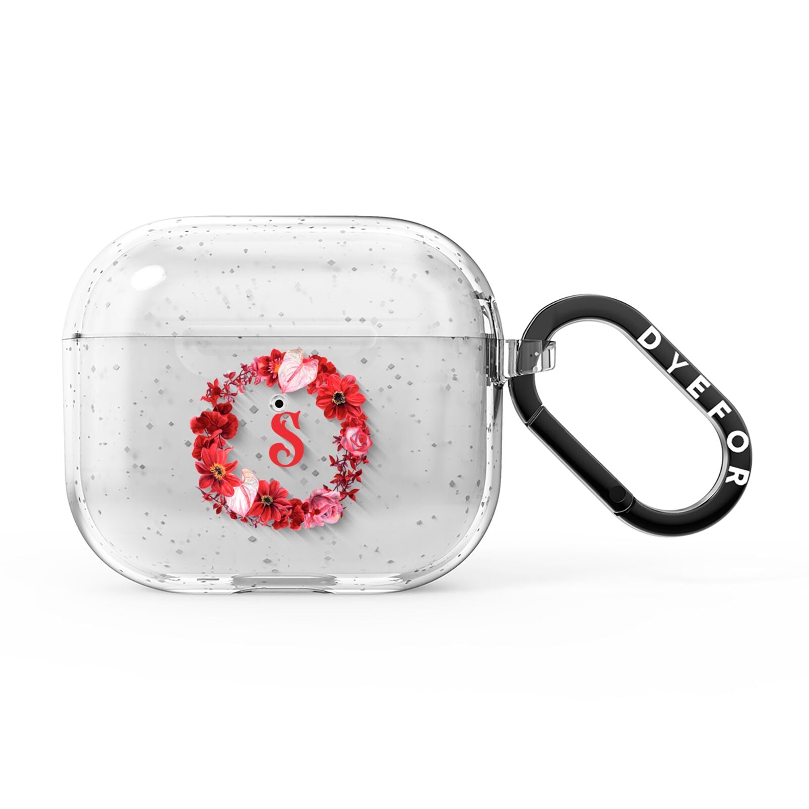 Personalised Initial Floral Wreath AirPods Glitter Case 3rd Gen