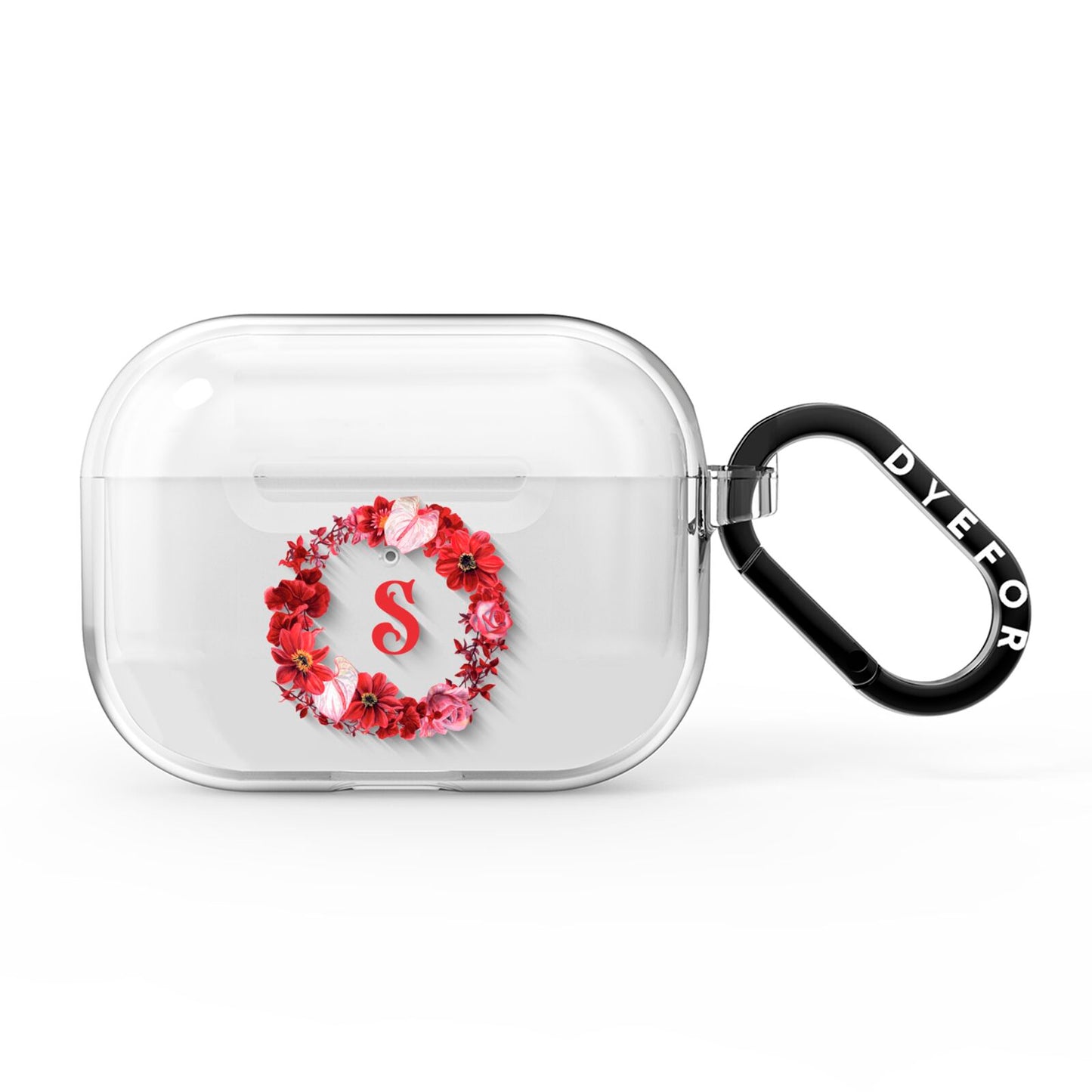 Personalised Initial Floral Wreath AirPods Pro Clear Case