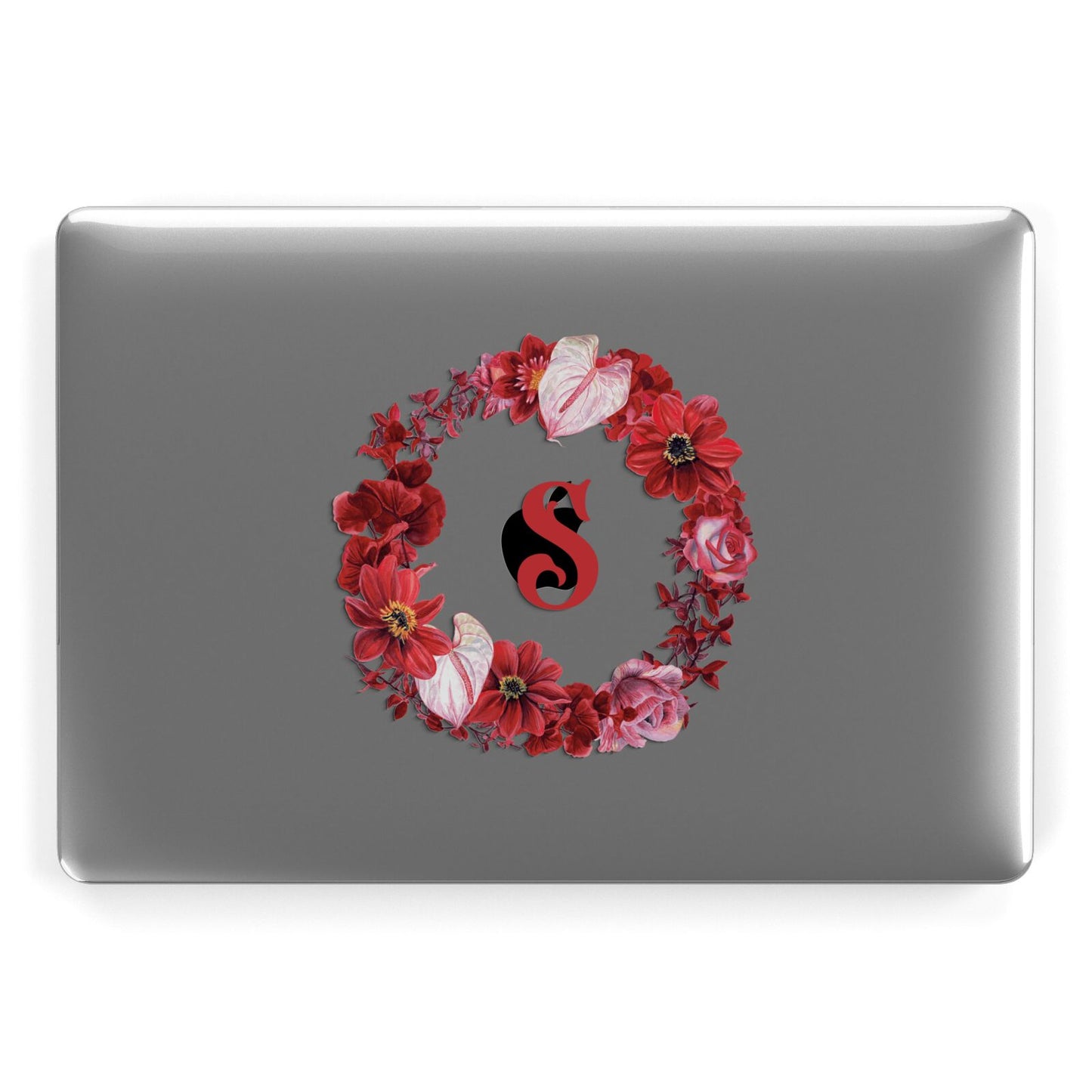 Personalised Initial Floral Wreath Apple MacBook Case