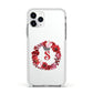 Personalised Initial Floral Wreath Apple iPhone 11 Pro in Silver with White Impact Case