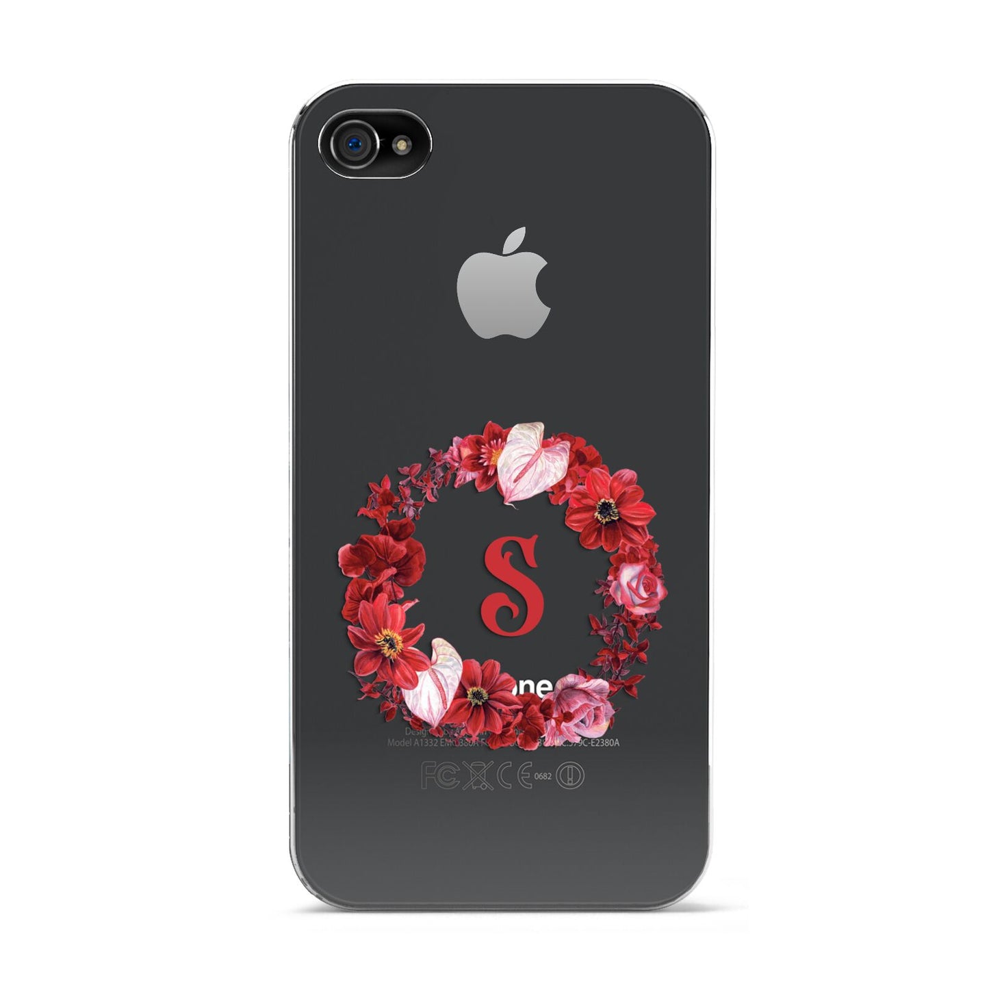 Personalised Initial Floral Wreath Apple iPhone 4s Case