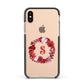 Personalised Initial Floral Wreath Apple iPhone Xs Impact Case Black Edge on Gold Phone